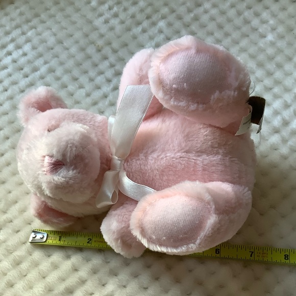 FIRST & MAIN Pink Pastel Pal Plush Bear Rattle Stuffed Animal Embroidered Eyes - Picture 7 of 14